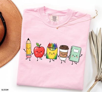 Cute School Icons Adult Comfort Colors T-Shirt