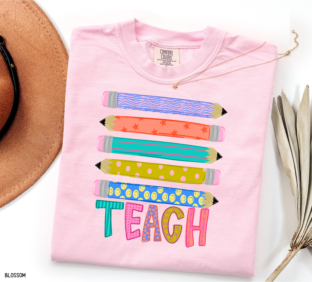 Teacher Pencil Adult Comfort Colors T-Shirt
