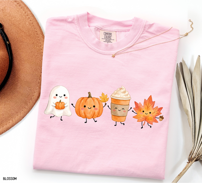 Cute Fall Ghost Adult Comfort Colors T-Shirt
