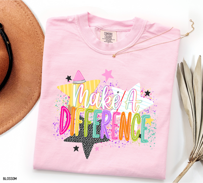 Make A Difference Teacher Adult Comfort Colors T-Shirt
