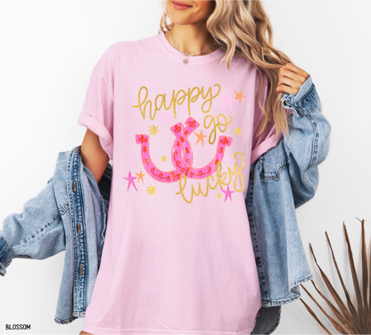 Happy Go Lucky Adult Comfort Colors T-Shirt