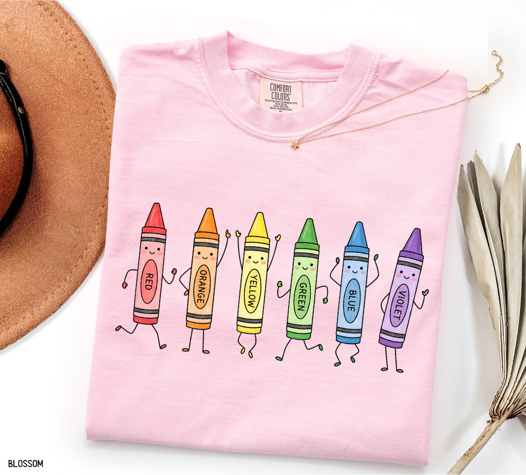 Crayon Teacher Adult Comfort Colors T-Shirt