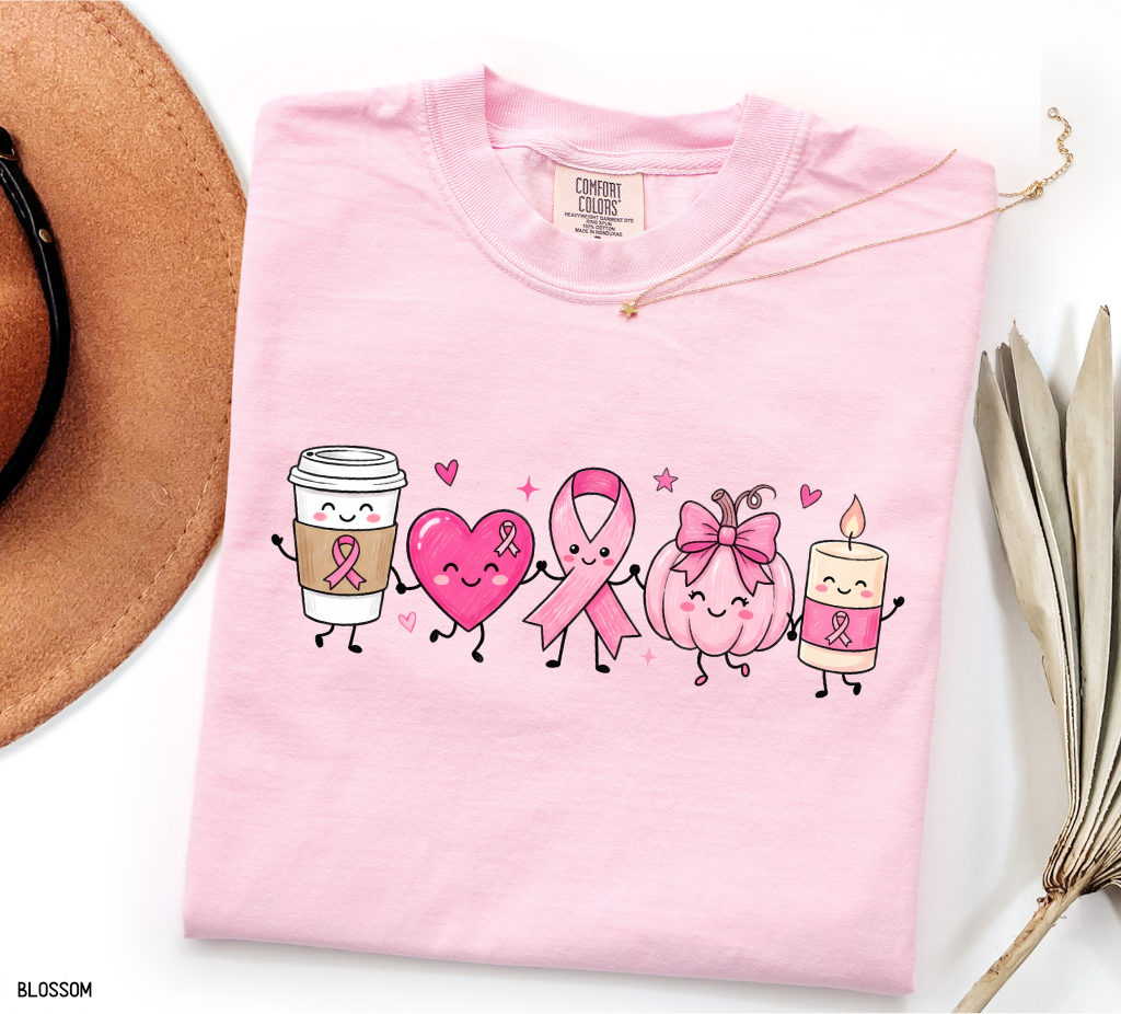 Breast Cancer Awareness Icons Adult Comfort Colors T-Shirt