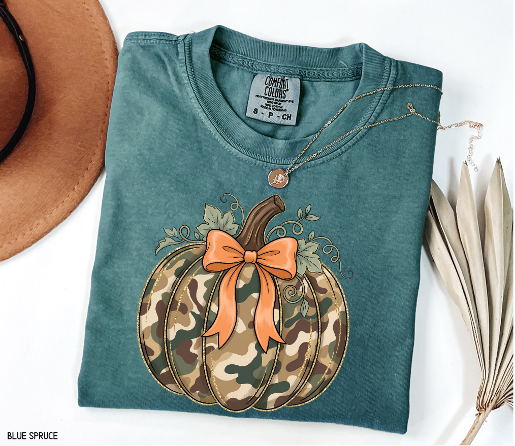 Camo Pumpkin Adult Comfort Colors T-Shirt
