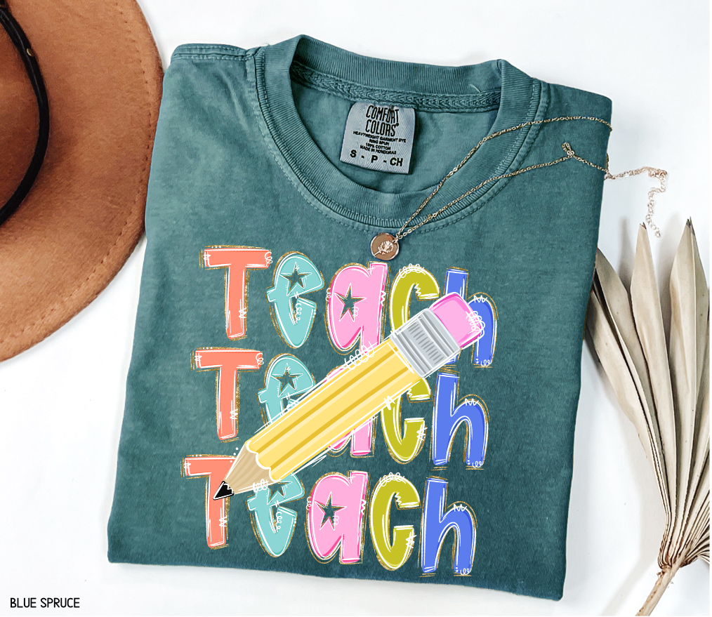 Teach Teach Teach Adult Comfort Colors T-Shirt