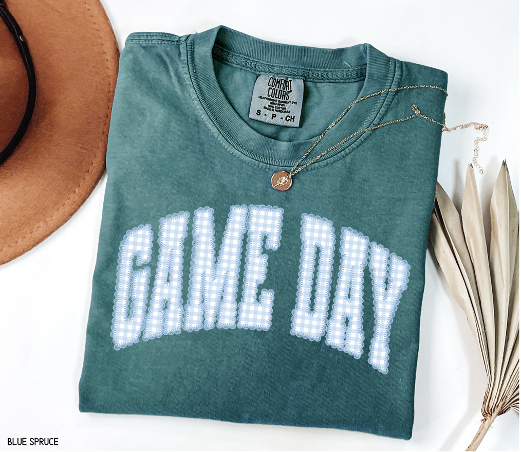 Gingham Game Day Adult Comfort Colors T-Shirt