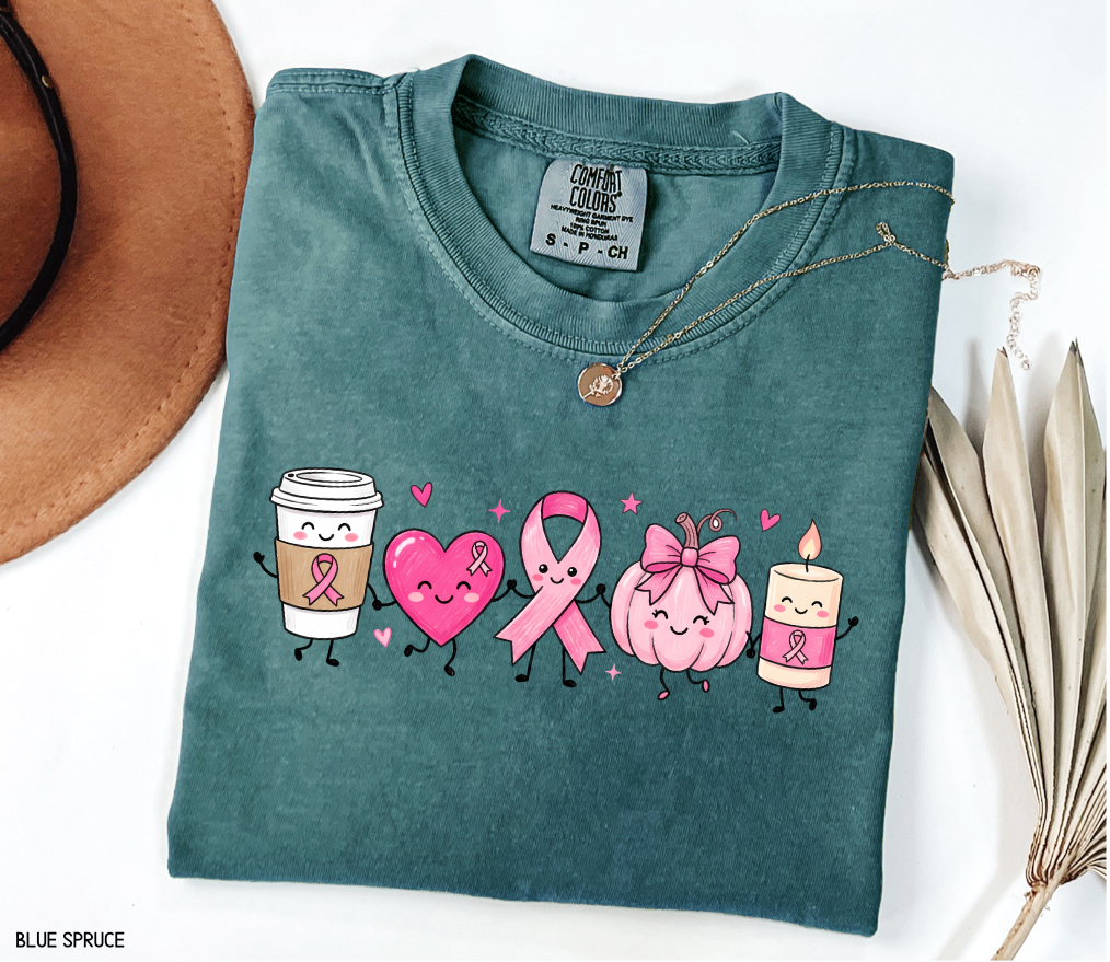 Breast Cancer Awareness Icons Adult Comfort Colors T-Shirt