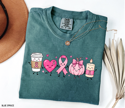 Breast Cancer Awareness Icons Adult Comfort Colors T-Shirt