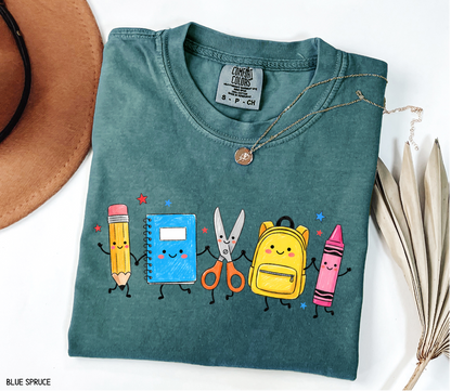 Cute Teacher Supplies Adult Comfort Colors T-Shirt