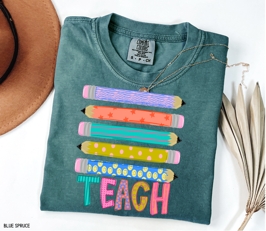 Teacher Pencil Adult Comfort Colors T-Shirt