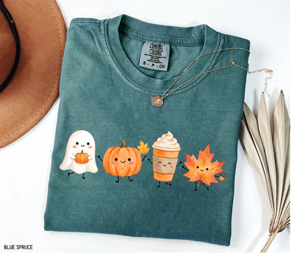 Cute Fall Ghost Adult Comfort Colors T-Shirt
