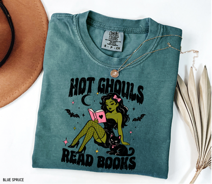 Hot Ghouls Read Books Adult Comfort Colors T-Shirt