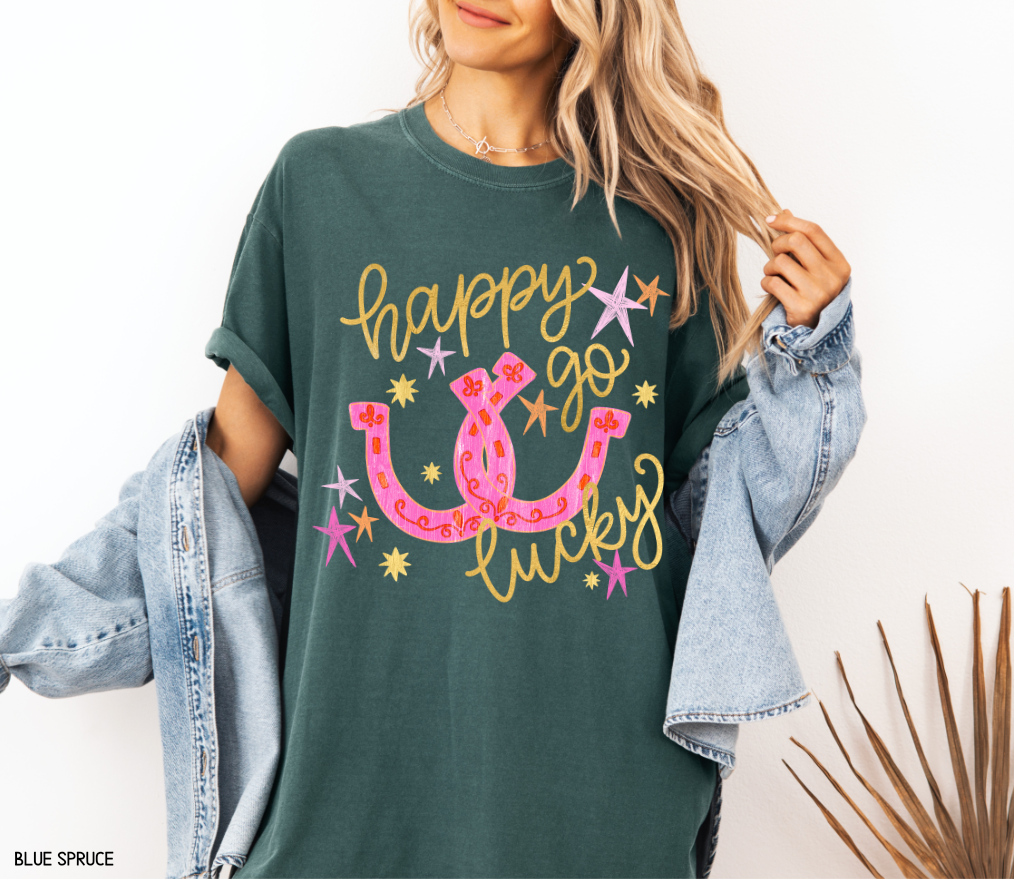 Happy Go Lucky Adult Comfort Colors T-Shirt