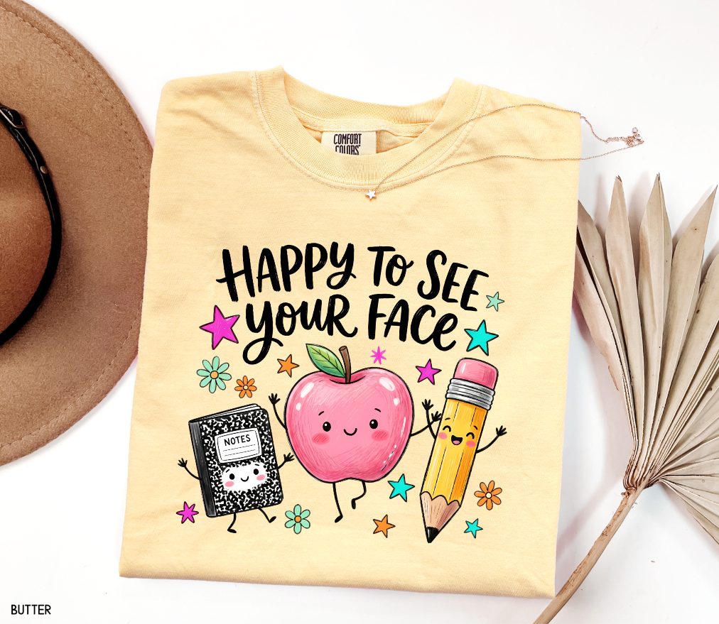 Happy to See Your Face Adult Comfort Colors T-Shirt