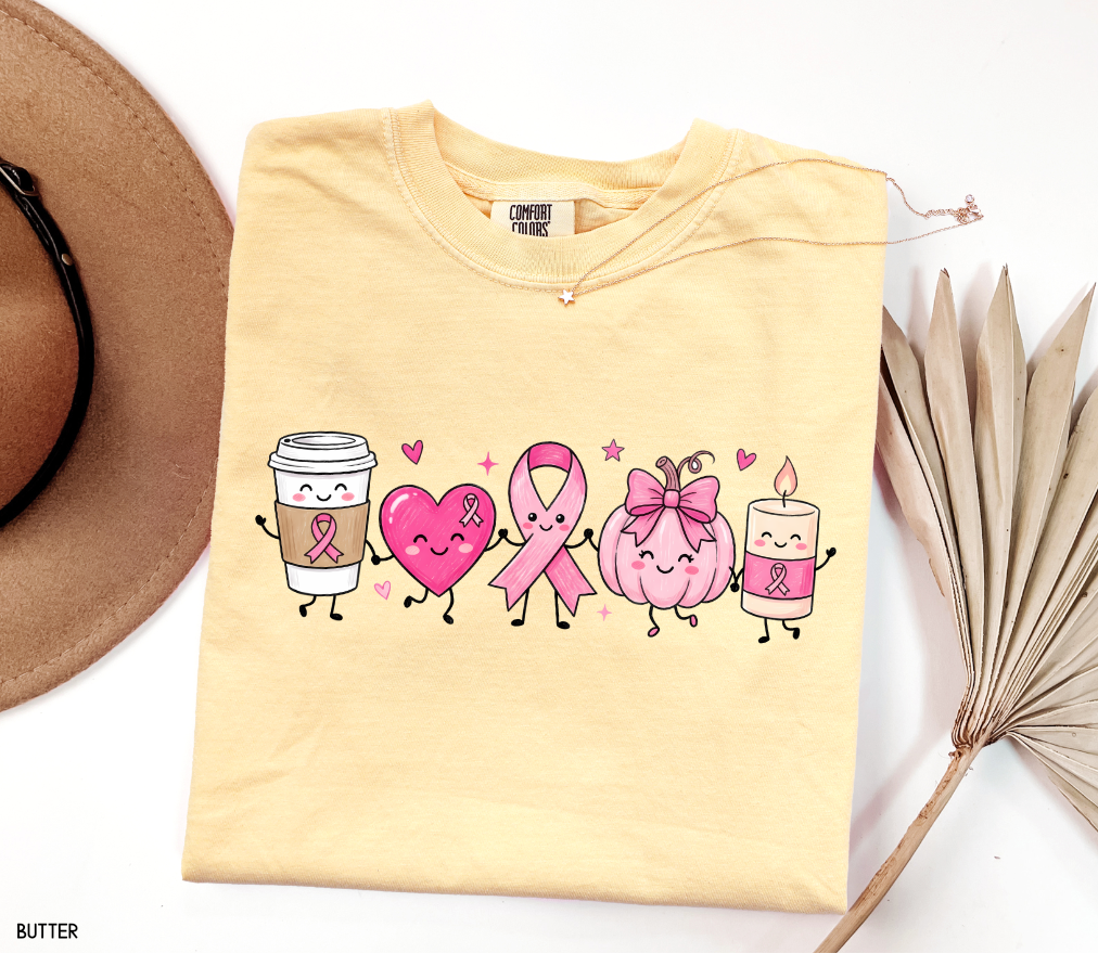 Breast Cancer Awareness Icons Adult Comfort Colors T-Shirt