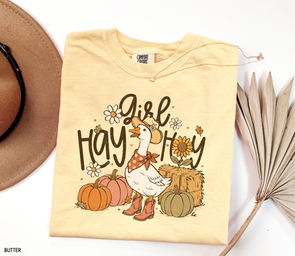 Hay Girl Hey Funny Adult Comfort Colors T-Shirt