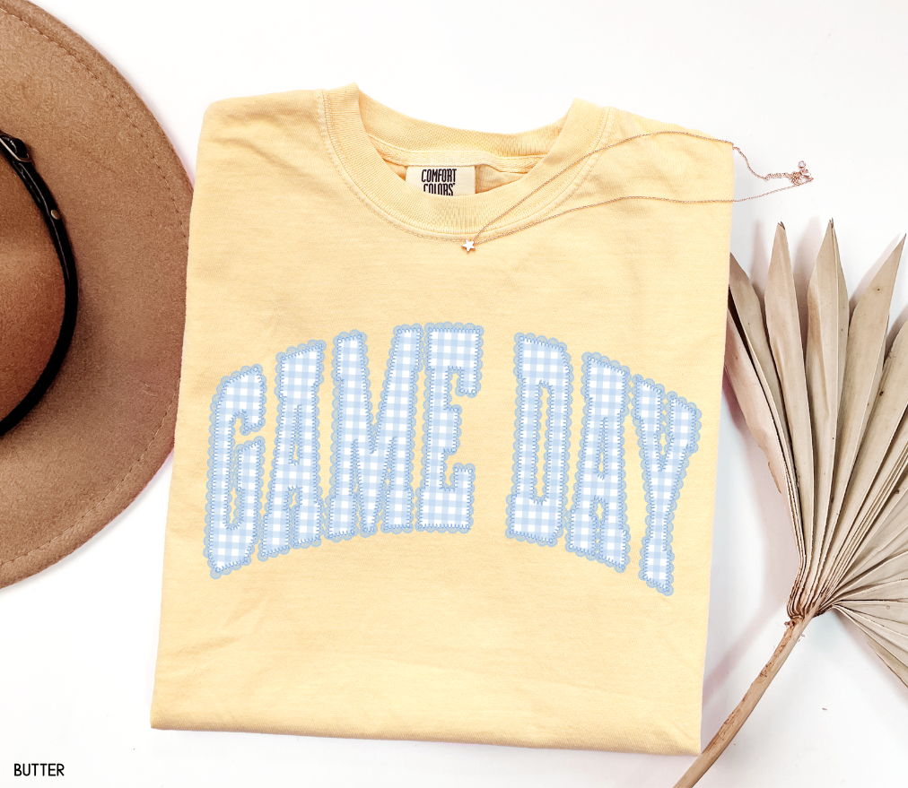 Gingham Game Day Adult Comfort Colors T-Shirt
