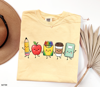Cute School Icons Adult Comfort Colors T-Shirt