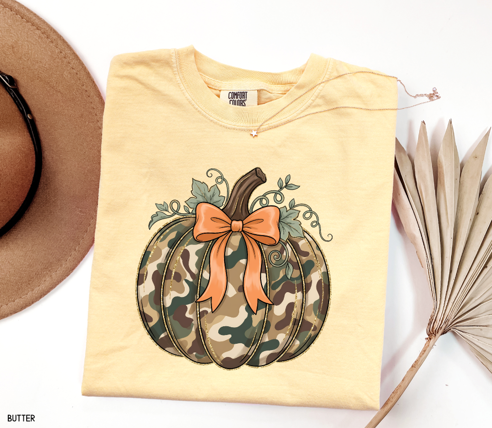 Camo Pumpkin Adult Comfort Colors T-Shirt