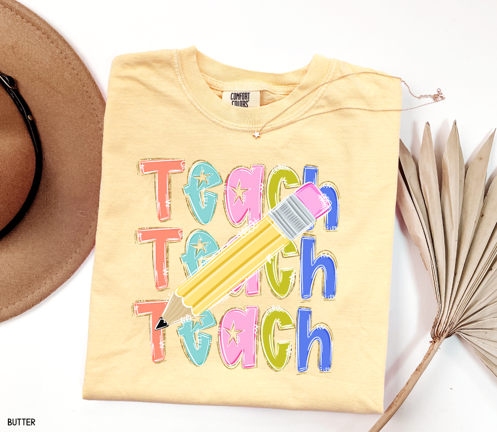 Teach Teach Teach Adult Comfort Colors T-Shirt