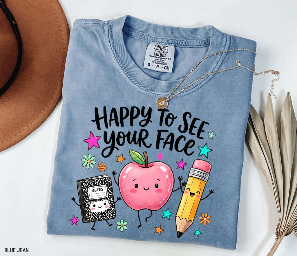 Happy to See Your Face Adult Comfort Colors T-Shirt