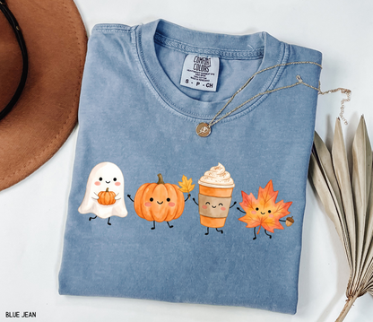 Cute Fall Ghost Adult Comfort Colors T-Shirt