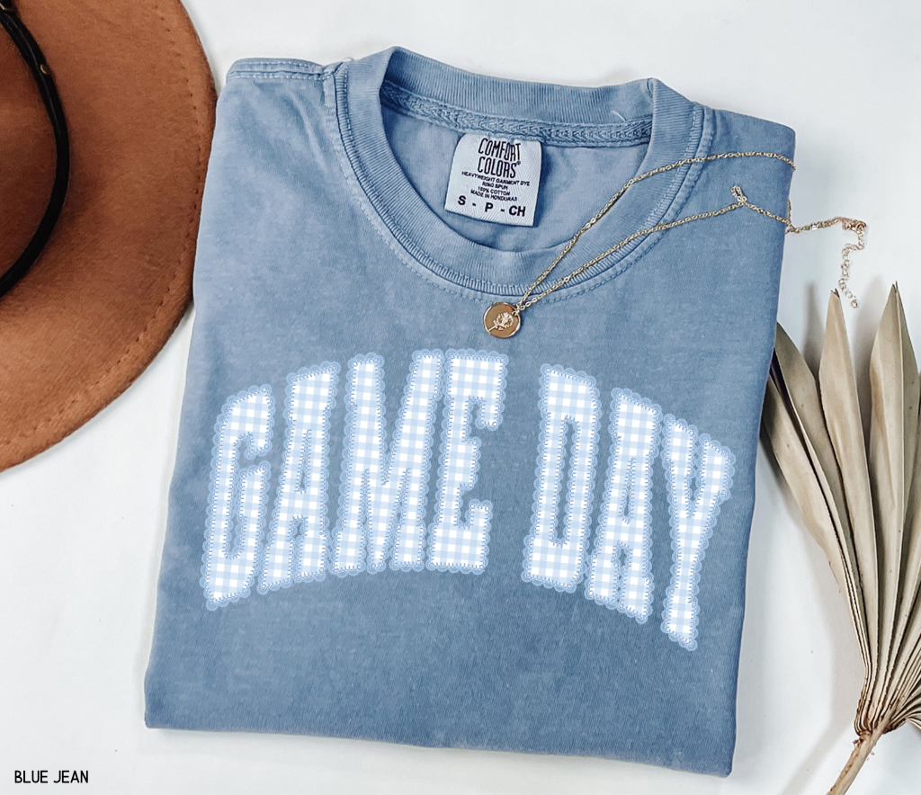 Gingham Game Day Adult Comfort Colors T-Shirt