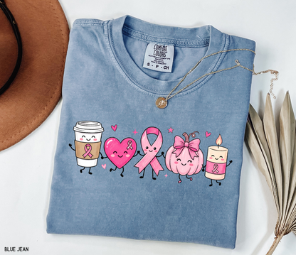 Breast Cancer Awareness Icons Adult Comfort Colors T-Shirt