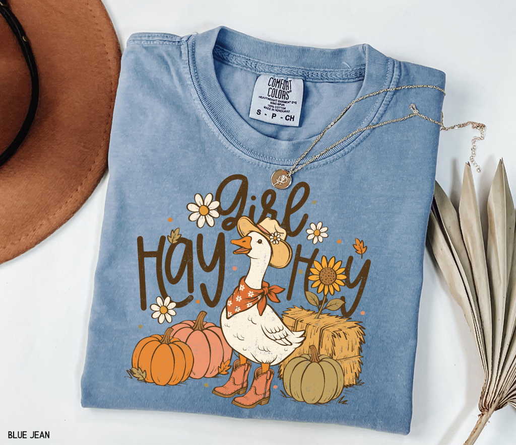 Hay Girl Hey Funny Adult Comfort Colors T-Shirt