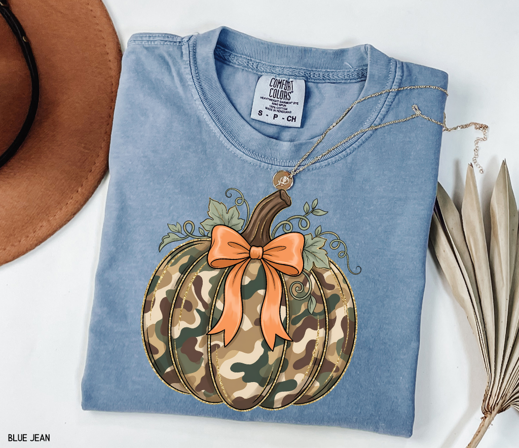 Camo Pumpkin Adult Comfort Colors T-Shirt