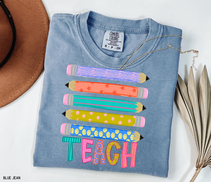 Teacher Pencil Adult Comfort Colors T-Shirt