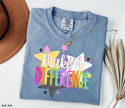 Make A Difference Teacher Adult Comfort Colors T-Shirt