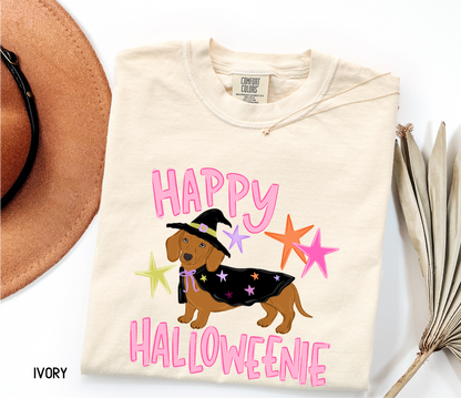Happy Halloweenie Dachshund Adult Comfort Colors T-Shirt