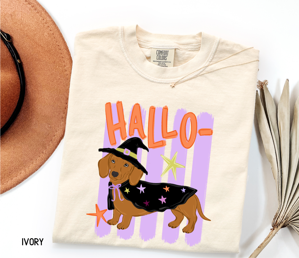 Dachshund Halloween Adult Comfort Colors T-Shirt