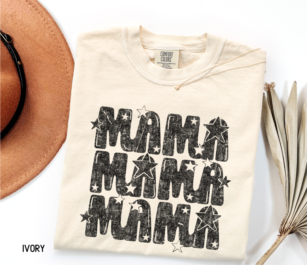 Mama with Stars Adult Comfort Colors T-Shirt