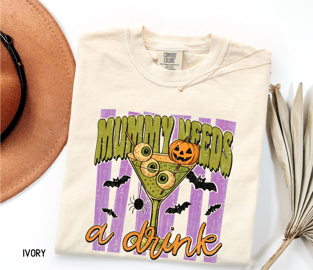 Mummy Needs a Drink Adult Comfort Colors T-Shirt