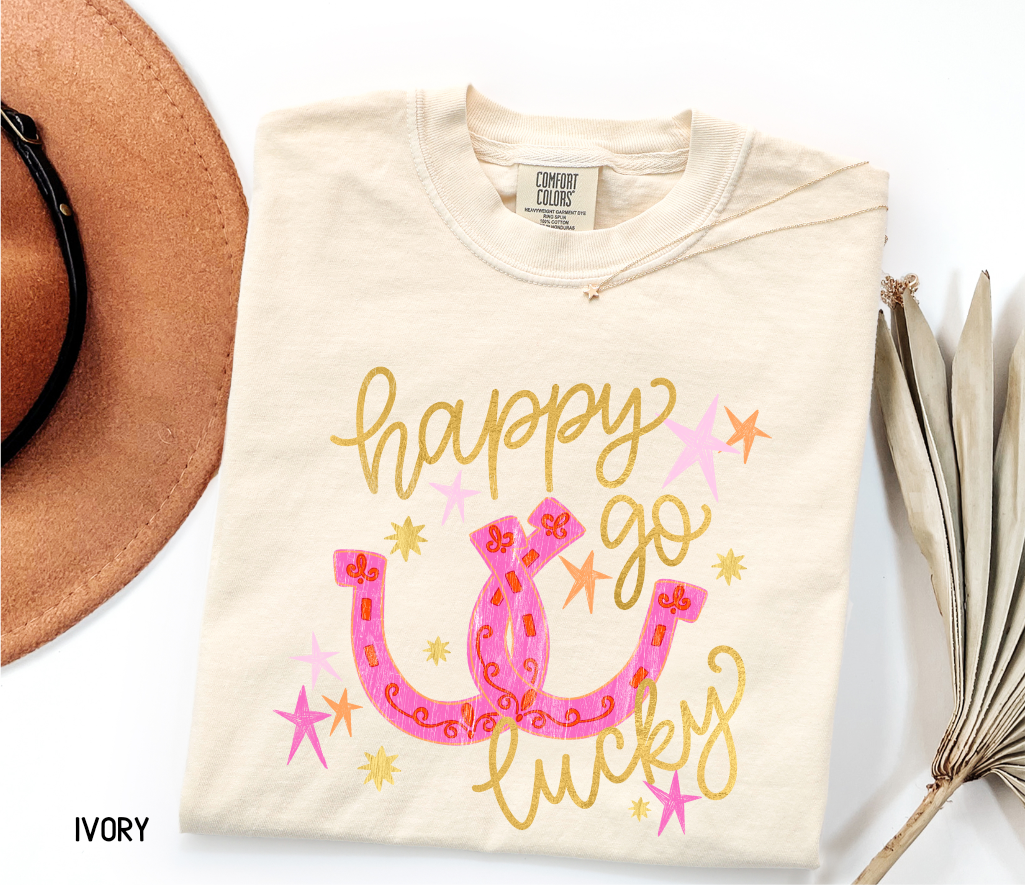 Happy Go Lucky Adult Comfort Colors T-Shirt