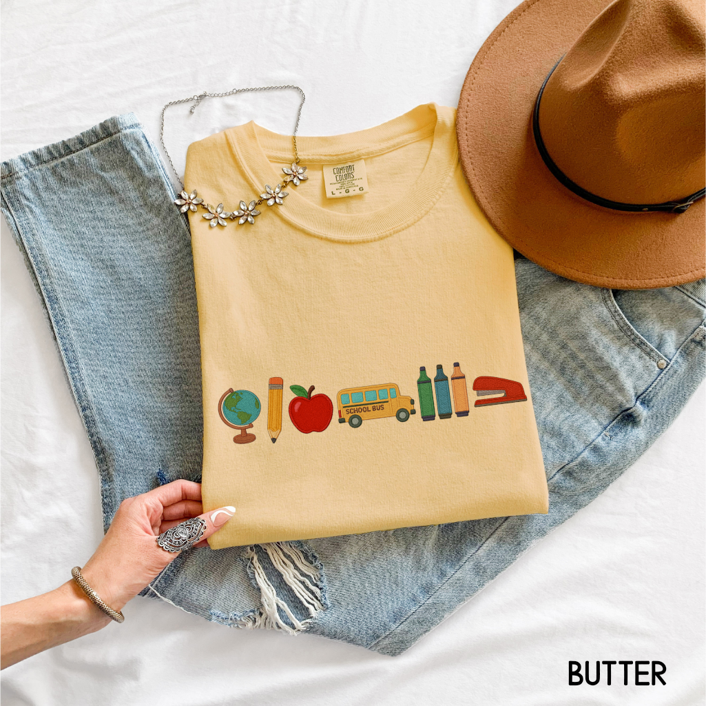 Apple Teacher Adult Comfort Colors T-Shirt