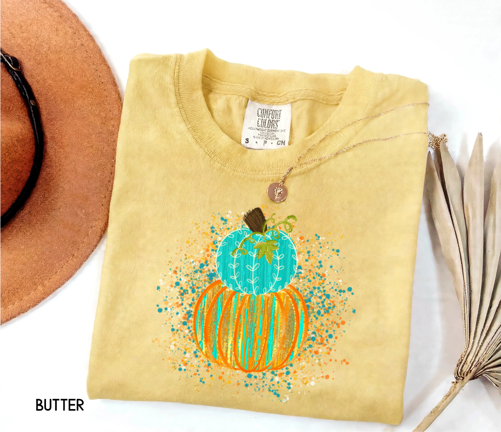 Colorful Pumpkin Adult Comfort Colors T-Shirt
