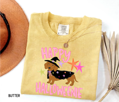 Happy Halloweenie Dachshund Adult Comfort Colors T-Shirt