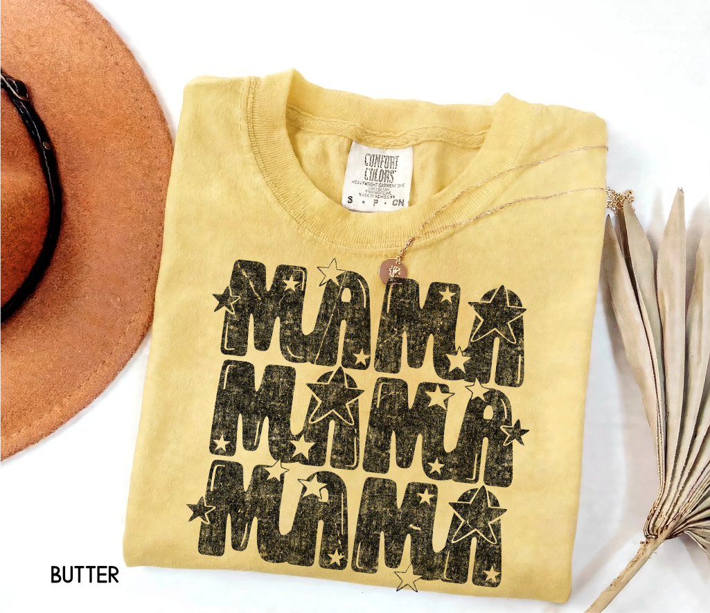 Mama with Stars Adult Comfort Colors T-Shirt