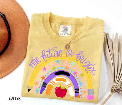 The Future is Bright Teacher Adult Comfort Colors T-Shirt