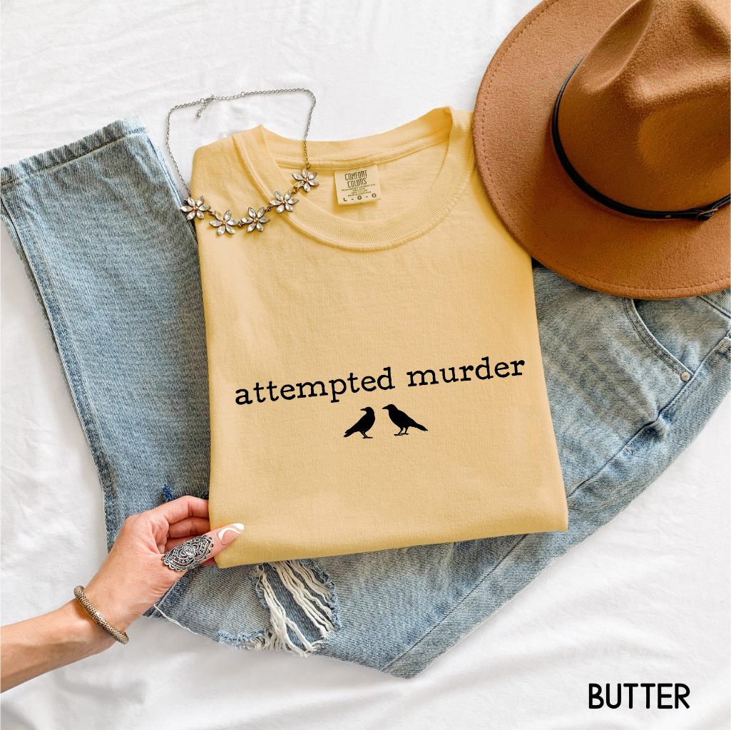 Funny Attempted Murder Comfort Colors Adult T-shirt