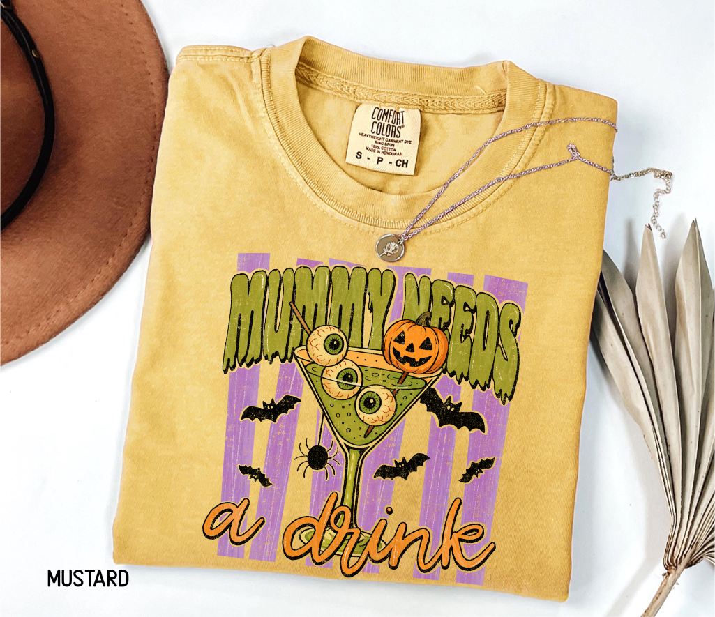 Mummy Needs a Drink Adult Comfort Colors T-Shirt