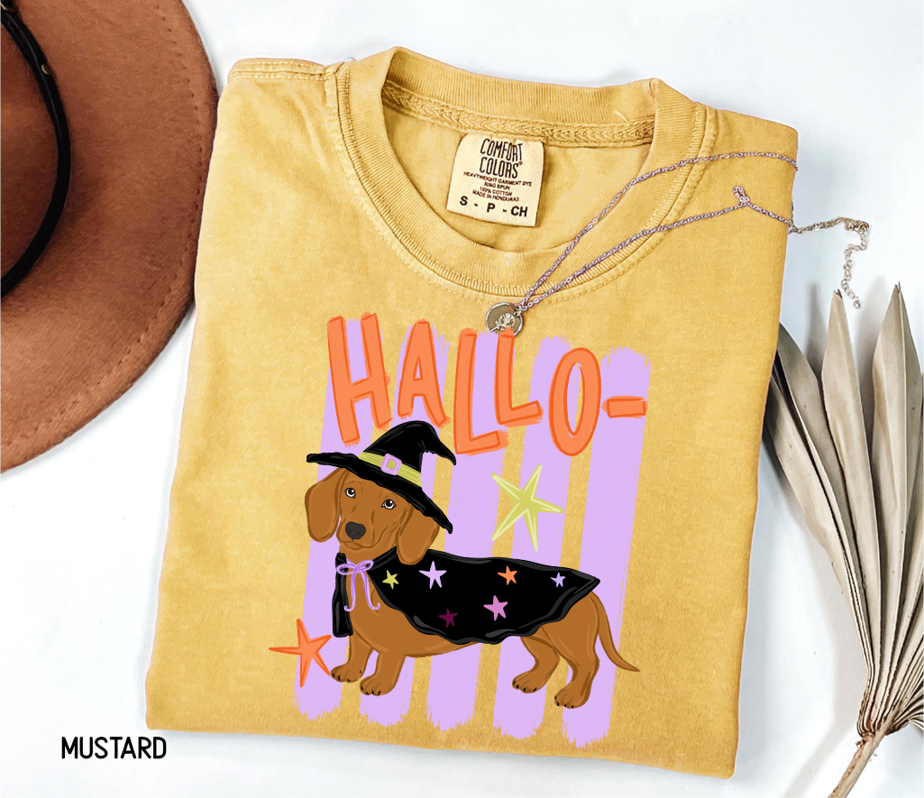 Dachshund Halloween Adult Comfort Colors T-Shirt