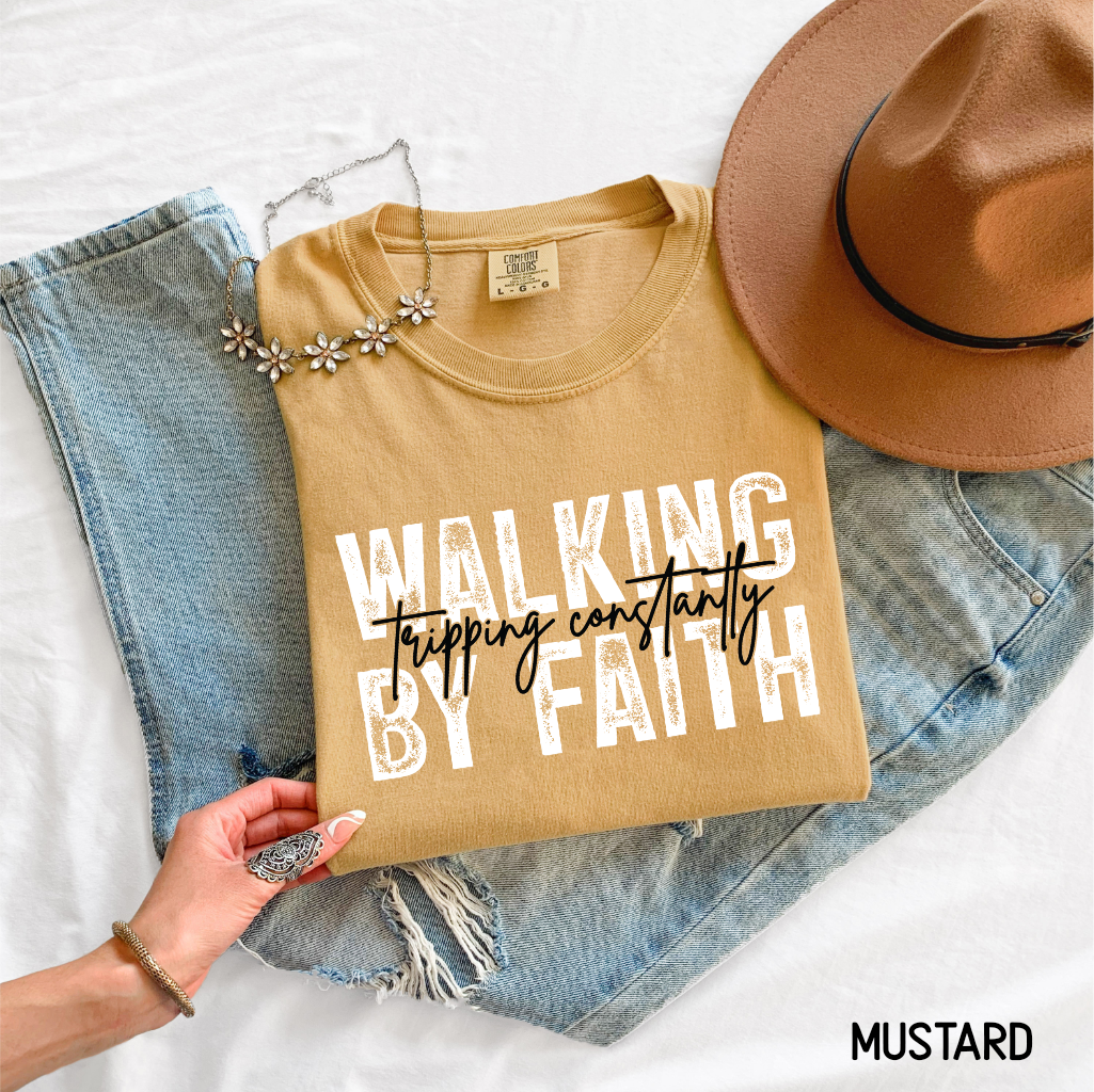 Walking By Faith Adult Comfort Colors T-Shirt