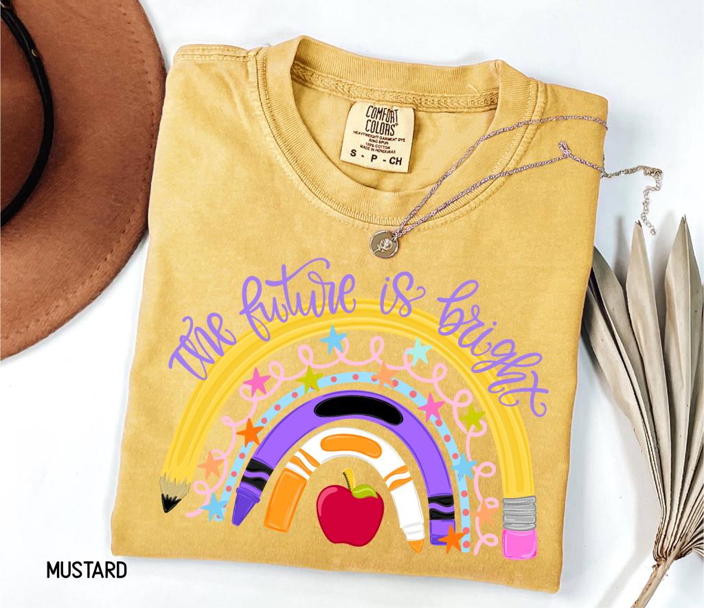 The Future is Bright Teacher Adult Comfort Colors T-Shirt