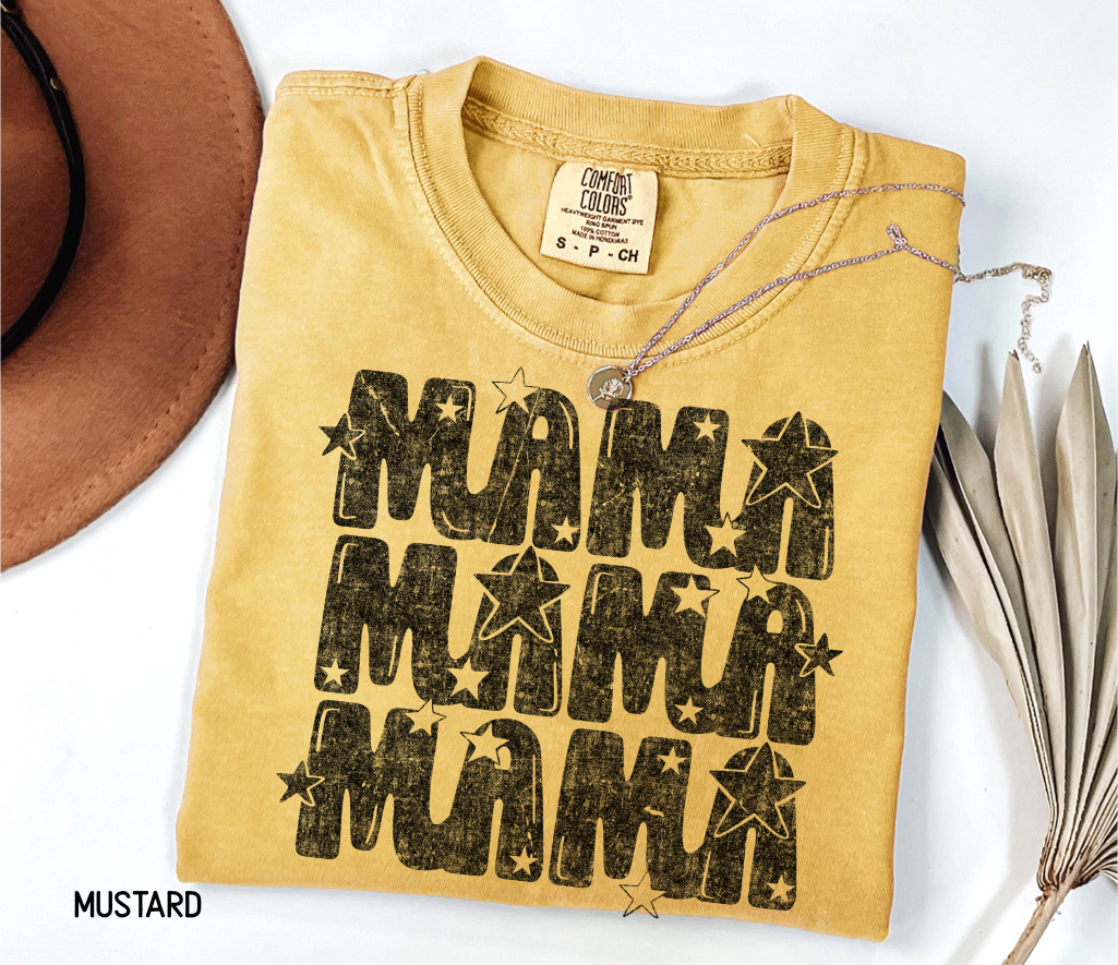 Mama with Stars Adult Comfort Colors T-Shirt