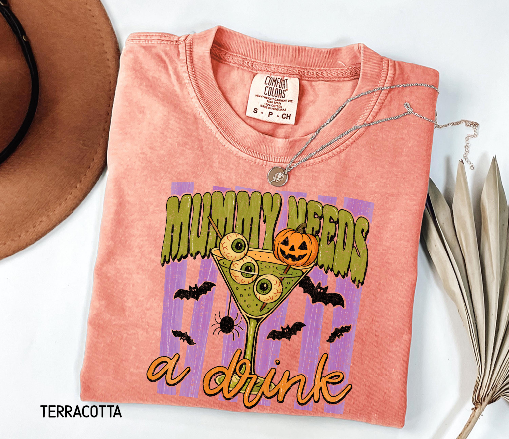 Mummy Needs a Drink Adult Comfort Colors T-Shirt