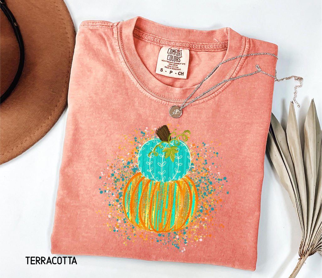 Colorful Pumpkin Adult Comfort Colors T-Shirt